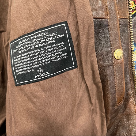 AVIREX CLASSIC PATCHED G-1 FLIGHT AVIATOR JACKET IN BROWN SIZE XL - Picture 9 of 15